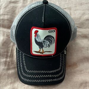 Goorin Bros Black and Cream Trucker Cap
